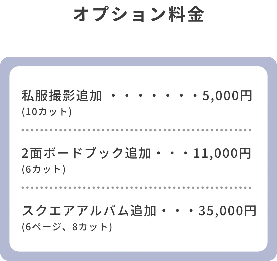 ハーフ成人フォトキャンペーン オプション 