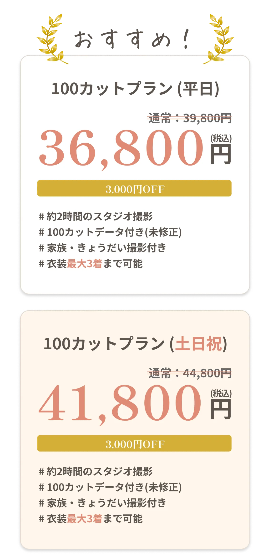 1歳バースデーキャンペーン 1歳バースデーキャンペーンプラン 100カットプラン