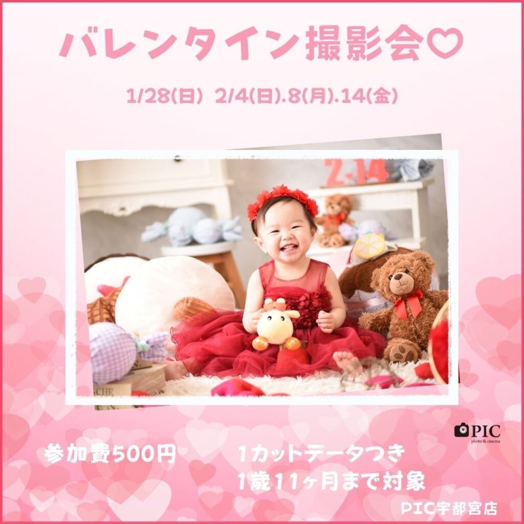 スタジオピック 宇都宮店 スタッフブログ バレンタイン撮影【studio PIC宇都宮店🍫写真館】