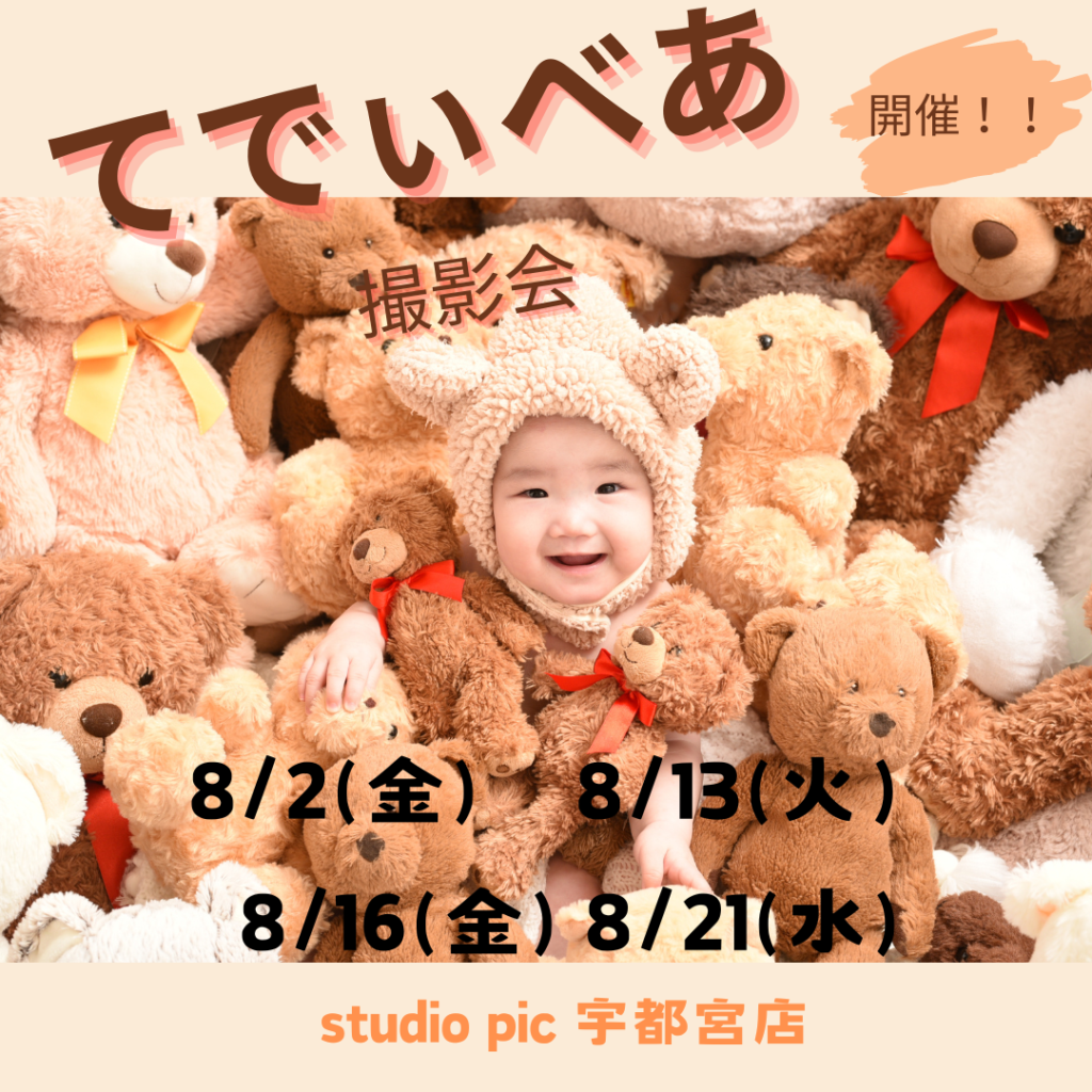 スタジオピック 宇都宮店 スタッフブログ 8月テディベア撮影会開催！【studioPIC宇都宮店✨写真館】